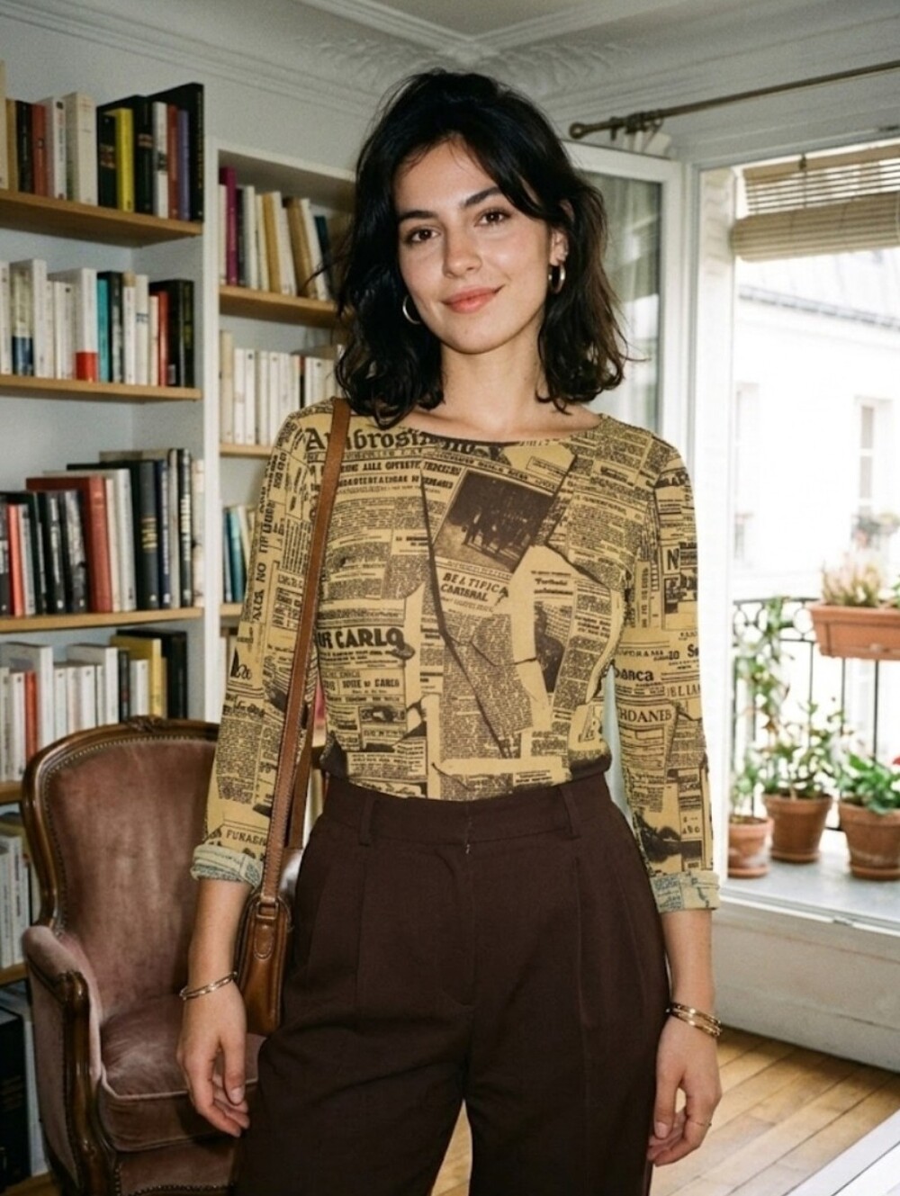 Italy Roberto Cavalli Printed Label Top - Yellow & Black